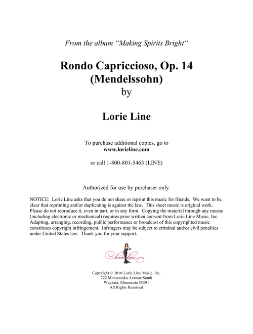 Rondo Capriccioso, Op.14 (Arr. Lorie Line) (Piano Solo)