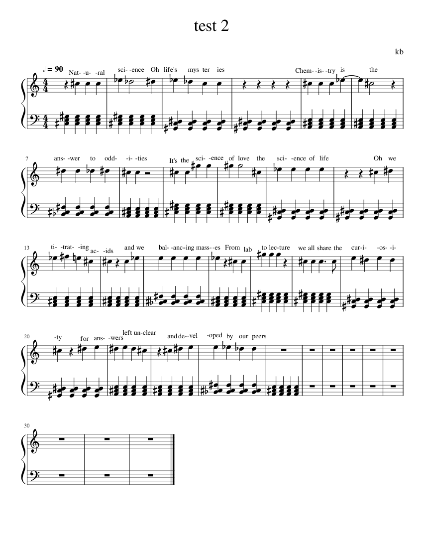Score 2 Sheet music for Piano (Solo) Easy | Musescore.com