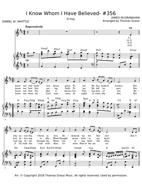 I Know Whom I Have Believed - James McGranahan