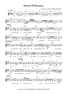 Free Street Of Dreams by Rainbow sheet music | Download PDF or Free Street Of Dreams by Rainbow sheet music | Download PDF or