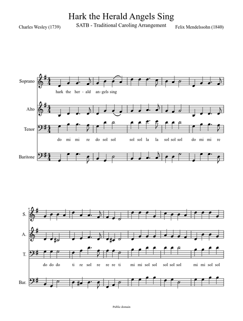 Hark the Herald Angels Sing (SATB)