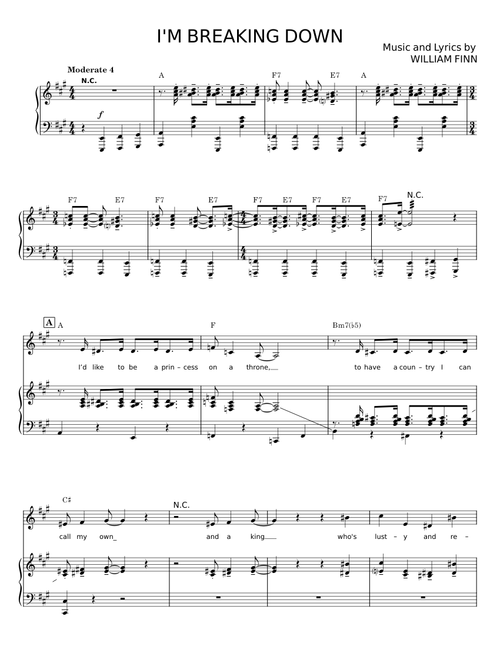 I'm Breaking Down - William Finn