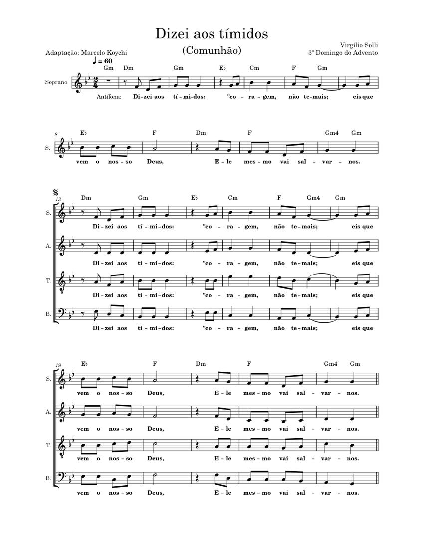 DIZEI AOS T MIDOS Sheet Music For Soprano Alto Tenor Bass Voice dizei-aos-t-midos-sheet-music-for-soprano-alto-tenor-bass-voice