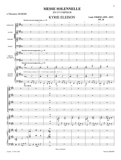 Messe Solennelle En Ut Mineur , 1 Kyrie - Louis Vierne