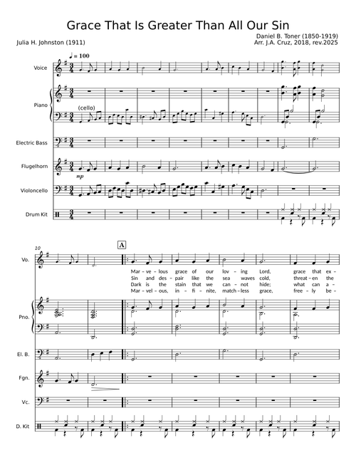 Grace That Is Greater Than All Our Sin (arr. J. Cruz)