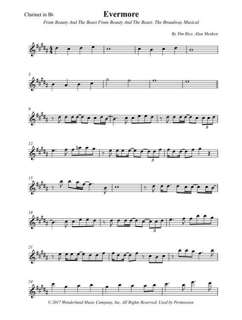Evermore (Arr. Wesley S. SIlva) - Tim Rice, Alan Menken (Clarinet Solo)