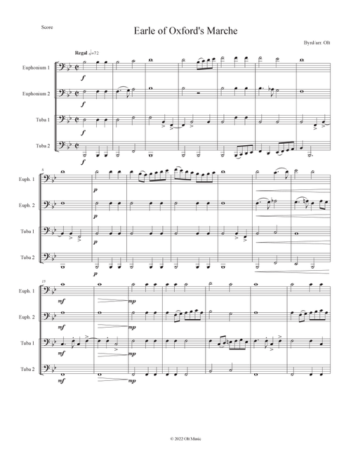 Earle of Oxford's Marche (Arr. Tim Olt) - William Byrd (Brass Ensemble)