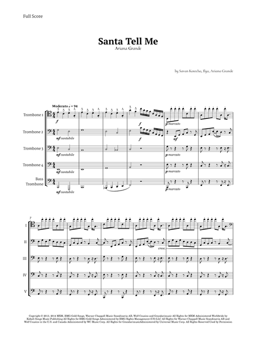 Santa Tell Me (Arr. Ander) - Ariana Grande (Brass Ensemble)