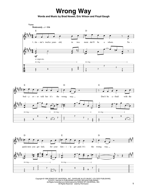 Wrong Way - Sublime (Guitar Tab Play-Along)