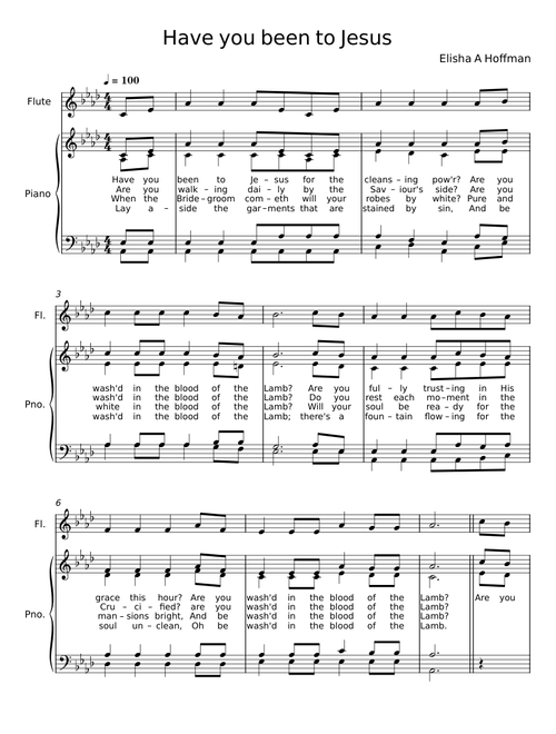 Have you been to Jesus - Elisha A Hoffman