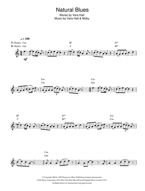 Natural Blues - Moby (Alto Sax Solo)