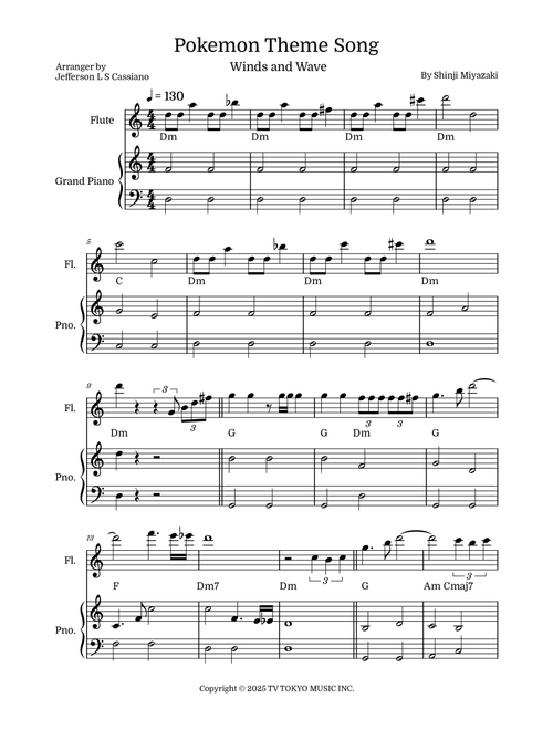Pokemon (Arr. Jefferson LS Cassiano) - Shinji Miyazaki (Flute and Piano)