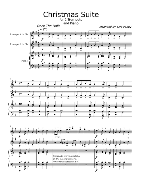 Christmas suite for 2 Trumpets and Piano PREVIEW PDF