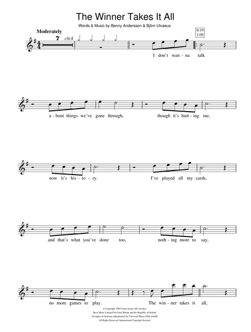The Winner Takes It All - ABBA (Flute Solo)
