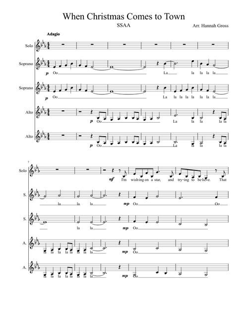 When Christmas Comes To Town-SSAA