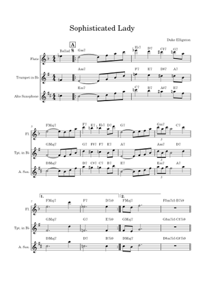 Sophisticated Lady Sheet Music for Piano, Trumpet other (Solo