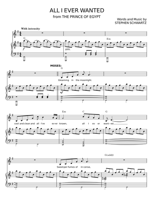 All i ever wanted - Stephen Schwartz