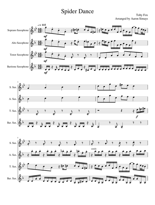 Spider Dance - Sax Quartet