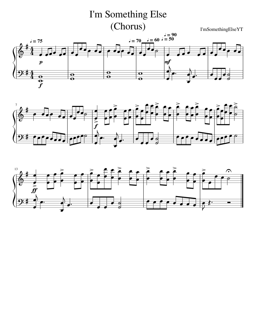 I'm Something Else Sheet music for Piano (Solo) Easy | Musescore.com