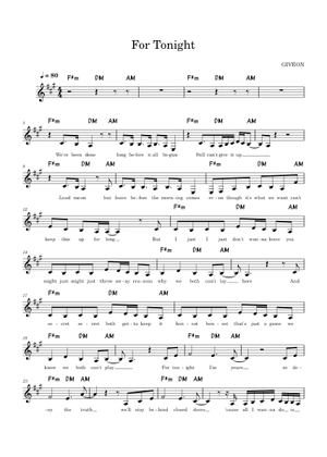For Tonight – Giveon Sheet Music for Piano, Violin, Viola, Cello & more ...