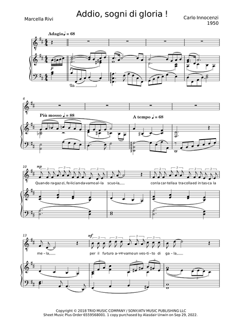 Addio, sogni di gloria ! - Marcella Rivi, Carlo Innocenzi - 1950 – danielsolino