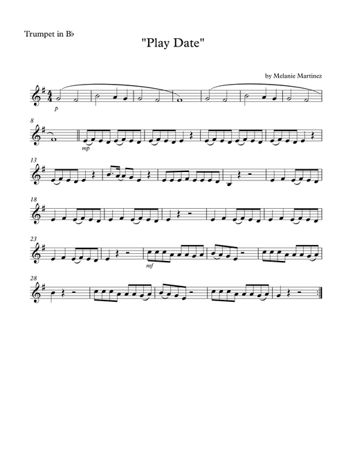 Play Date (Arr. SongBird Music) - Melanie Martinez (Trumpet Solo)