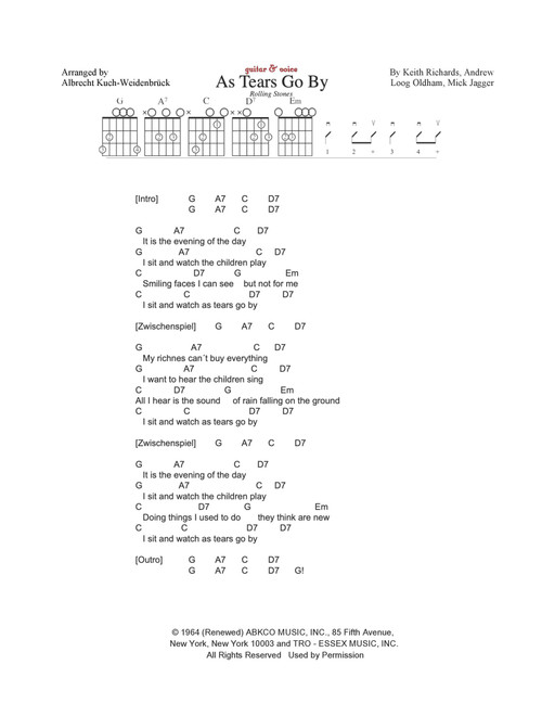 As Tears Go By (Arr. Albrecht Kuch-Weidenbrück) - The Rolling Stones (Guitar Chords-Lyrics)