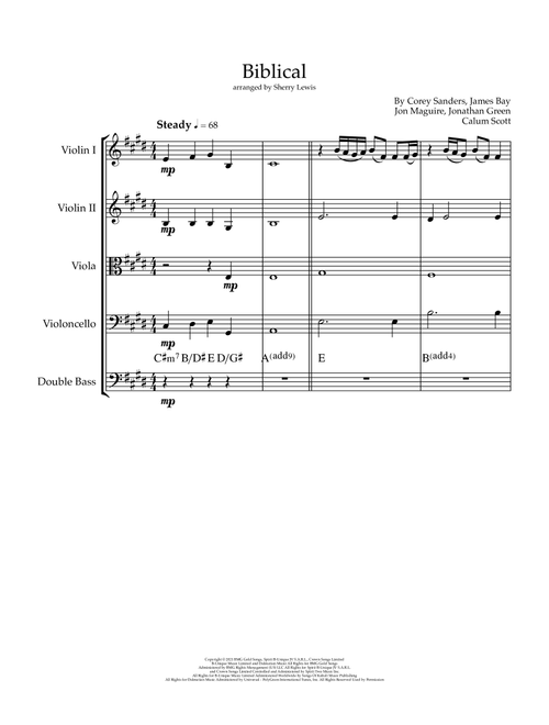 Biblical (Arr. Sherry Lewis) - Calum Scott (String Ensemble)