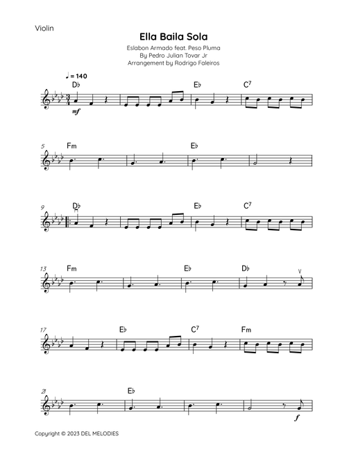 Ella Baila Sola (Arr. Rodrigo Faleiros) - Pedro Julian Tovar Jr (Violin Solo)