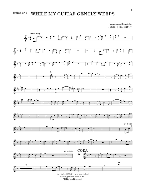 While My Guitar Gently Weeps - The Beatles (Tenor Sax Solo)