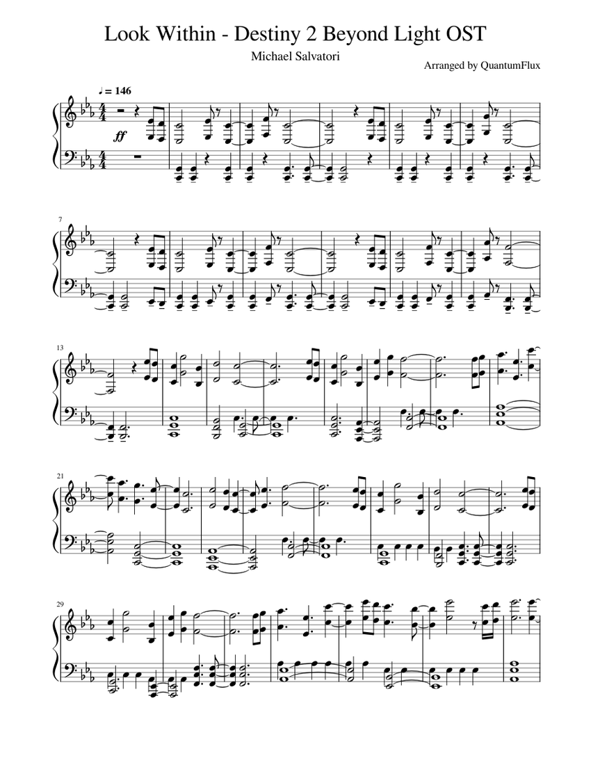 Look Within - Destiny 2 Beyond Light OST Sheet music for Piano 