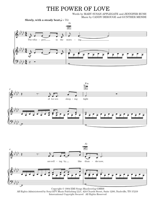The Power Of Love - Air Supply, Celine Dion, David Foster, Jennifer Rush (Piano-Vocal-Guitar)