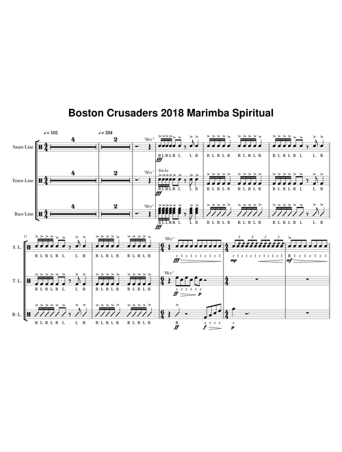 Boston Crusaders 2018 Marimba Spiritual