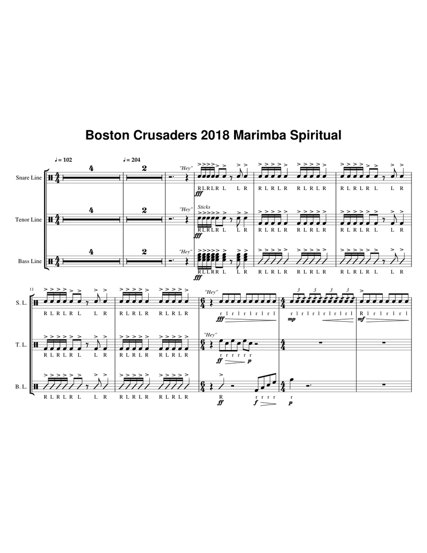 Marimba spiritual sheet music top