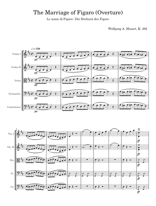 The Marriage of Figaro for Two Flutes - Wolfgang Amadeus Mozart / Holger A Jung