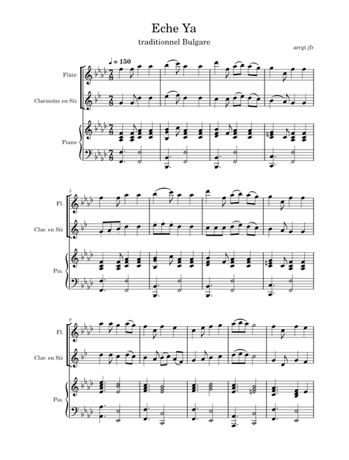 Eche Ya –balkan music clarinet intermediate jfr
