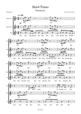 Free Hard Times by Paramore sheet music | Download PDF or print on