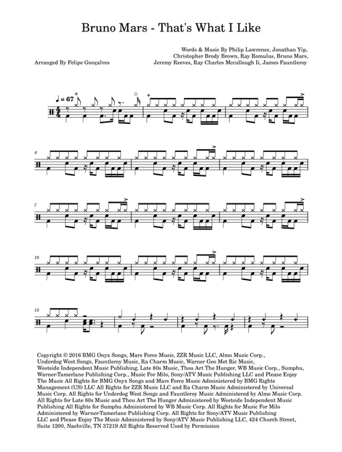 That's What I Like (Arr. The Ninja) - Bruno Mars (Drums)