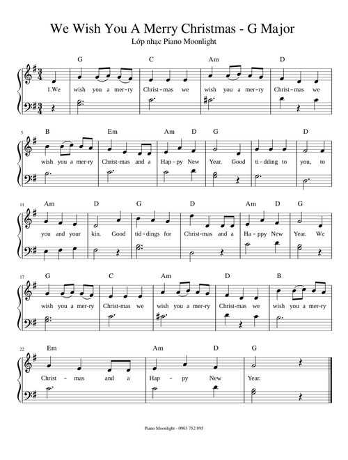 We Wish You A Merry Christmas G Major