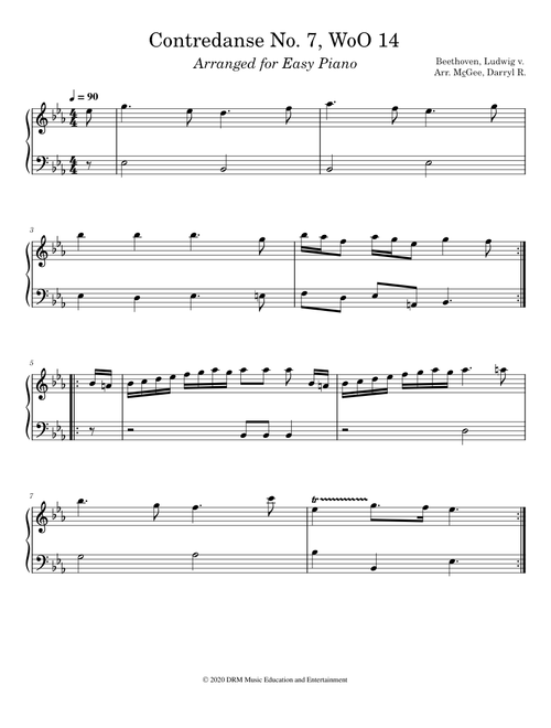 Contredanse No. 7, WoO 14 (Easy Piano)