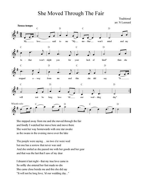She Moved Through The Fair (Arr. Nicole Leonard) - Traditional (Small Ensemble)