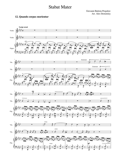 Stabat Mater, P.77 – Giovanni Battista Pergolesi Quando corpus morietur