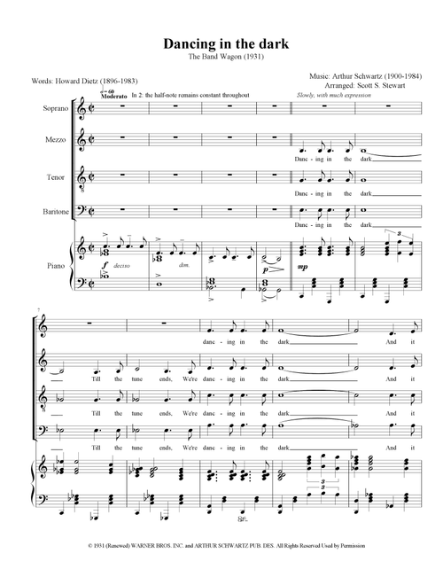 Dancing In The Dark (Arr. Scott S. Stewart) - John Barker (Choral, SATB)