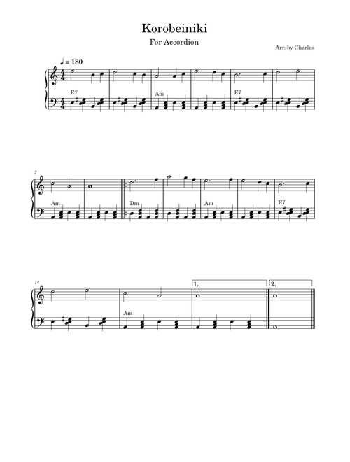Korobeiniki – Misc Traditional