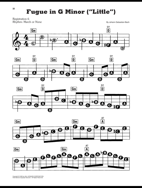 Fugue In G Minor, BWV 578 ("Little") - Johann Sebastian Bach (E-Z Play Today)
