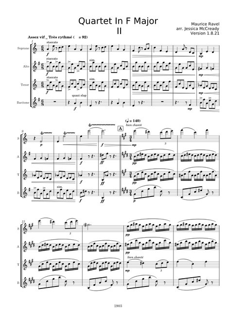 String Quartet in F major, II. Assez vif_Très rythmé– Maurice Ravel