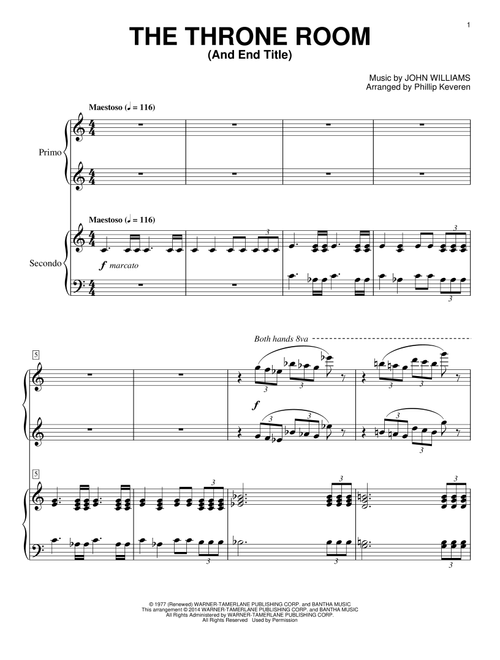 Throne Room and End Title (arr. Phillip Keveren) (from Star Wars: A New Hope) - John Williams (Piano Duet)