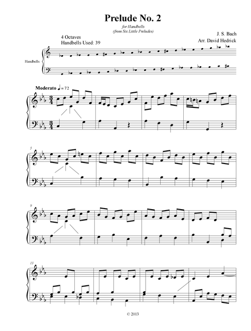 Prelude No. 2 (from "Six Little Preludes") (Arr. W. David Hedrick) - J. S. Bach (Handbell)