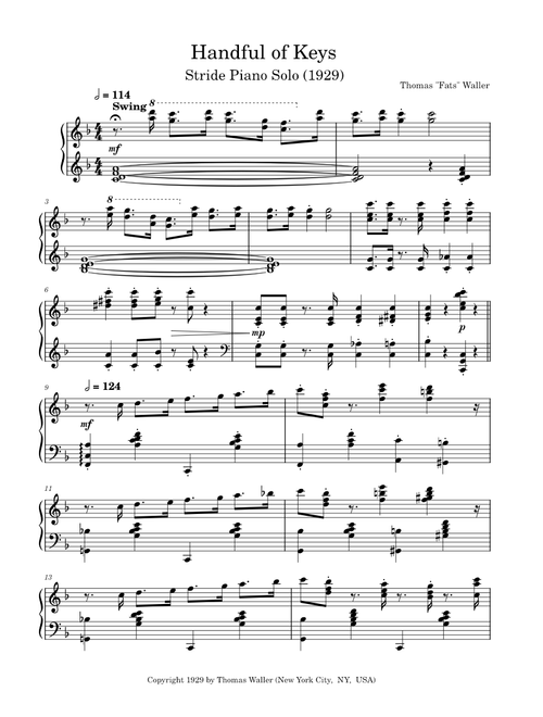 Handful of Keys by Thomas "Fats" Waller (1929)