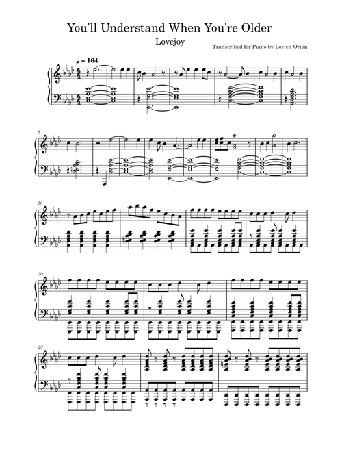 You'll Understand When You're Older - Piano Cover